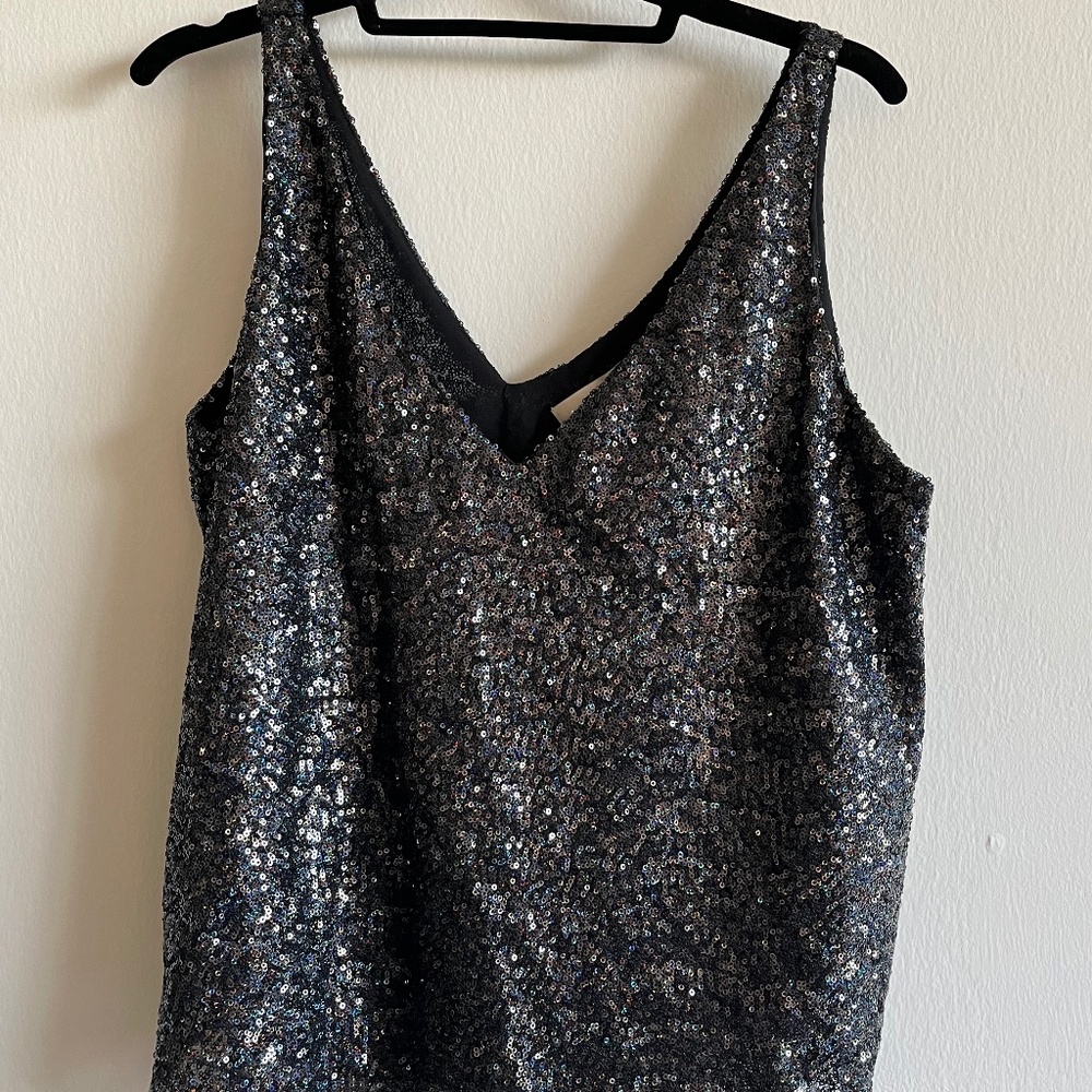 Black sequin tank top